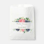 Rustic Pink Navy Roos Floral Lijst Aangepast huwel Bedankzakje (Voorkant)