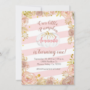 Rustic Pink Our Pumpkin draait een uitnodiging