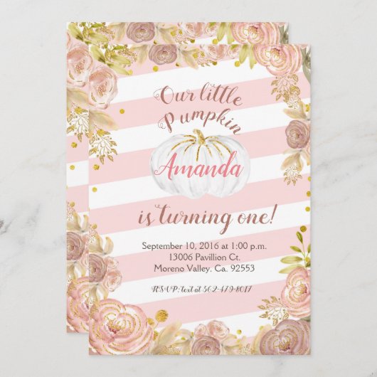 Rustic Pink Our Pumpkin is het draaien van een uit Kaart (Voorkant / Achterkant)