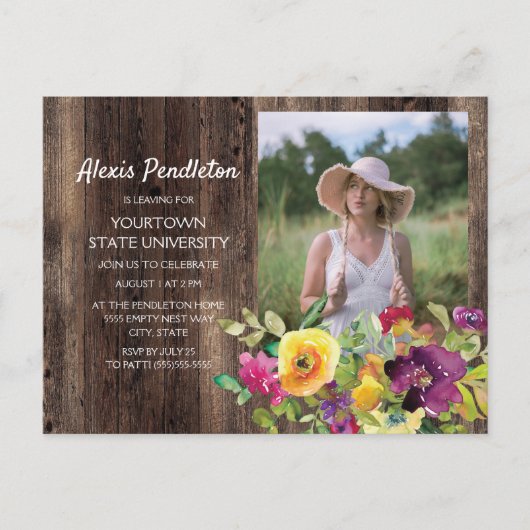 Rustic Pink Paars Yellow Trunk Party Dorm Shower Uitnodiging Briefkaart (Voorkant)