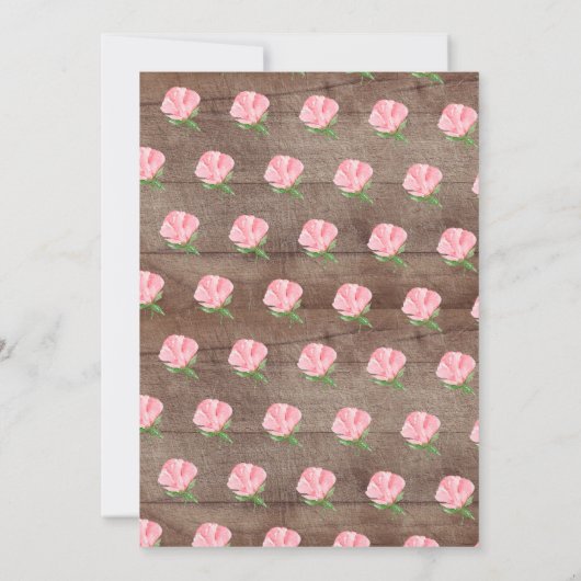 Rustic Pink Peonies Roos Floral Confirmation Kaart (Achterkant)