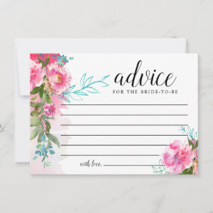 Rustic Pink Peony Floral Advieskaart