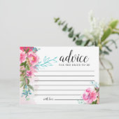 Rustic Pink Peony Floral Advieskaart (Staand voorkant)