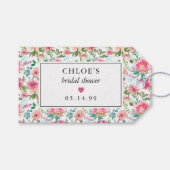 Rustic Pink Peony Floral Vrijgezellenfeest Cadeaulabel (Voorkant (Horizontaal))