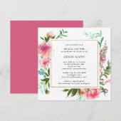 Rustic Pink Peony Floral Vrijgezellenfeest Kaart (Voorkant / Achterkant)