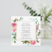 Rustic Pink Peony Floral Vrijgezellenfeest Kaart (Staand voorkant)