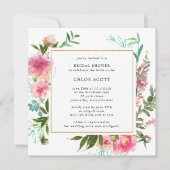 Rustic Pink Peony Floral Vrijgezellenfeest Kaart (Voorkant)