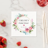 Rustic Pink Peony Floral Vrijgezellenfeest Servet (Insitu)