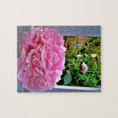 Rustic Pink Peony Garden Pickets Legpuzzel (Horizontaal)