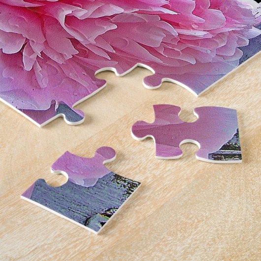 Rustic Pink Peony Garden Pickets Legpuzzel (Zijkant)