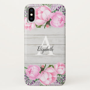 Rustic Pink Peony   Monogram Case-Mate iPhone Case