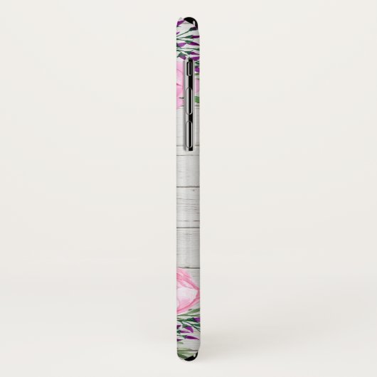 Rustic Pink Peony | Monogram Case-Mate iPhone Case (Achterkant/links)