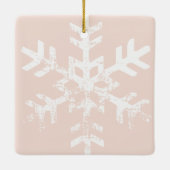 Rustic Pink Photo Ornament Snowflakes Monogram (Achterkant)