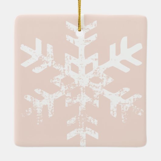 Rustic Pink Photo Ornament Snowflakes Monogram (Achterkant)