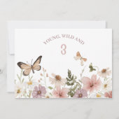 Rustic Pink Photo Wildflowers 3rd Birthday Kaart (Achterkant)