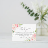 Rustic Pink Pony Floral Weddenschap Bedankt Plaatskaartje (Staand voorkant)