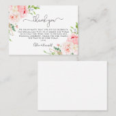 Rustic Pink Pony Floral Weddenschap Bedankt Plaatskaartje (Voorkant / Achterkant)