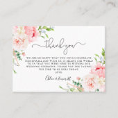 Rustic Pink Pony Floral Weddenschap Bedankt Plaatskaartje (Voorkant)