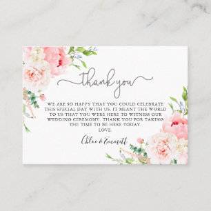 Rustic Pink Pony Floral Weddenschap Bedankt Plaatskaartje