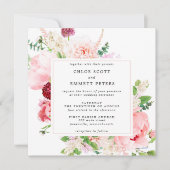 Rustic Pink Pony Floral Wedding Kaart (Voorkant)