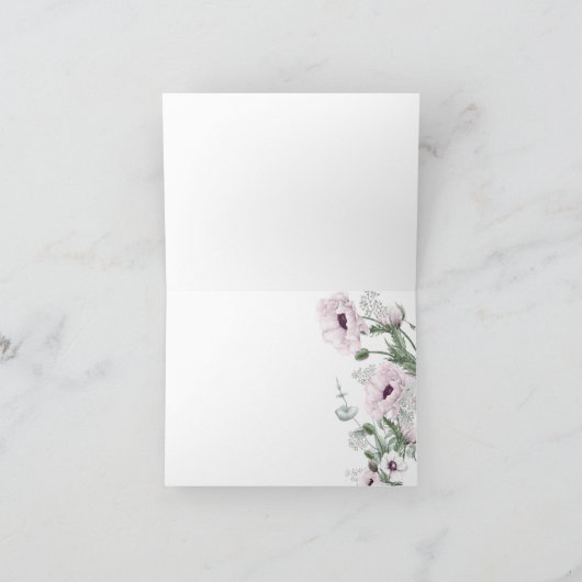 Rustic Pink Poppies White Dahlia Garden Bedankt (Binnen)