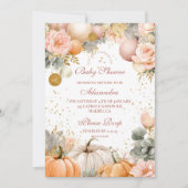 Rustic Pink Pumpkin Baby shower Kaart (Voorkant)