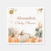 Rustic Pink Pumpkin Baby shower Servet (Voorkant)