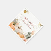 Rustic Pink Pumpkin Baby shower Servet (Hoek)
