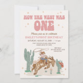 Rustic Pink Retro Hoe West was een 1e verjaardag Kaart (Voorkant)