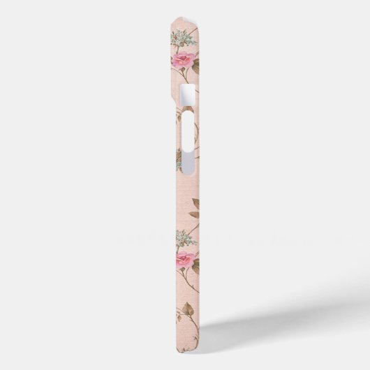 Rustic Pink Rose Custom iPhone 15 Case (Achterkant / Links)