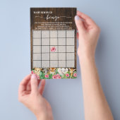 Rustic Pink Safari Animals Shower Bingo Game Card Flyer (Hand)