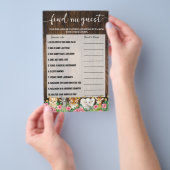 Rustic Pink Safari Find the Guest Shower Game Card Flyer (Hand)