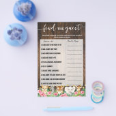 Rustic Pink Safari Find the Guest Shower Game Card Flyer (Enkel)