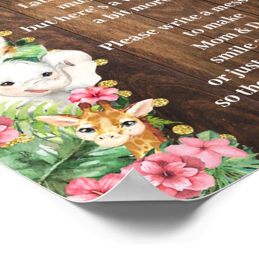 Rustic Pink Safari Late Night Diapers Shower Game Poster (Hoek)