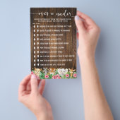 Rustic Pink Safari Over or Under Shower Game Card Flyer (Hand)