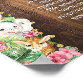 Rustic Pink Safari Pacifier Hunt Baby Shower Game Poster (Hoek)