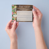 Rustic Pink Safari Time Capsule Baby Shower Card Flyer (Hand)
