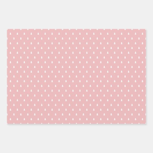 Rustic Pink Tartan Pset Merry Kerstmis Pattern Inpakpapier Vel (Voorkant 3)