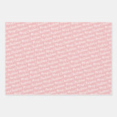 Rustic Pink Tartan Pset Merry Kerstmis Pattern Inpakpapier Vel (Voorkant 2)