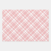 Rustic Pink Tartan Pset Merry Kerstmis Pattern Inpakpapier Vel (Voorkant)