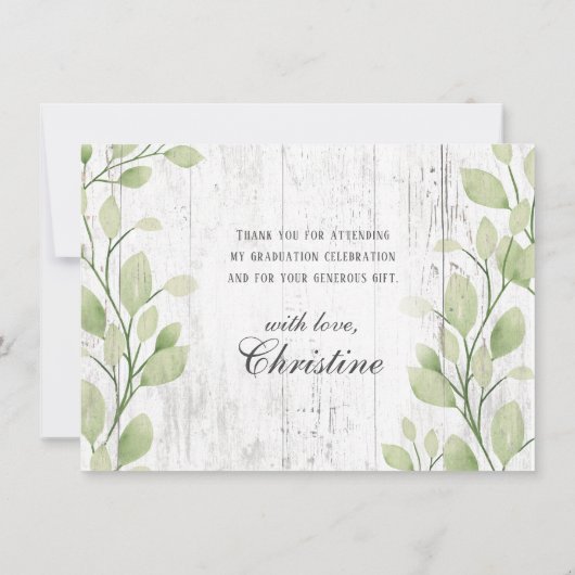 Rustic Pink  Truck Greenery Afstuderen Bedankkaart (Achterkant)