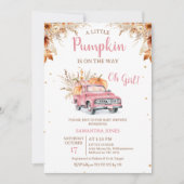 Rustic Pink Truck Little Pumpkin Baby shower Kaart (Voorkant)