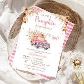 Rustic Pink Truck Little Pumpkin Baby shower Kaart