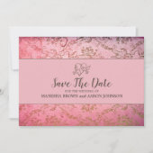 RUSTIC PINK - Vlek sparen de Kaart van de Datum (Voorkant)