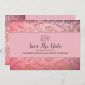 RUSTIC PINK - Vlek sparen de Kaart van de Datum (Voorkant / Achterkant)