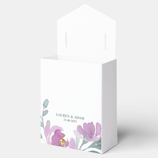 Rustic Pink Waterverf Floral Wedding Bedankdoosjes (Geopend)