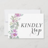 Rustic Pink Waterverf Floral Wedding RSVP Kaartje (Voorkant)