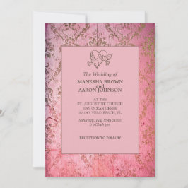 Rustic Pink - Wedding Invite Kaart