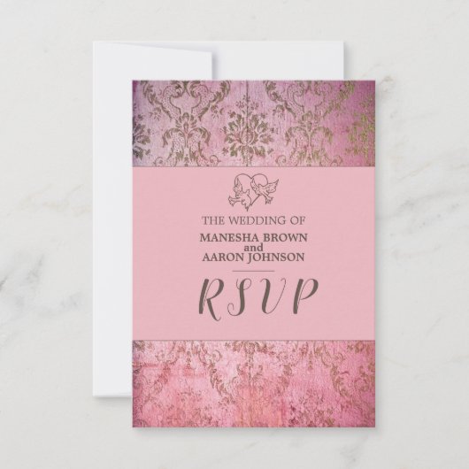 RUSTIC PINK - Wedding RSVP-Kaart RSVP Kaartje (Voorkant)