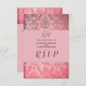 RUSTIC PINK - Wedding RSVP-Kaart RSVP Kaartje (Voorkant / Achterkant)